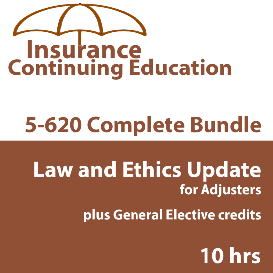 4-hour Law & Ethics Update 6-20 All-Lines Adjusters (5-620) CE Course (10 hrs credit) (INSCE024FL10k)