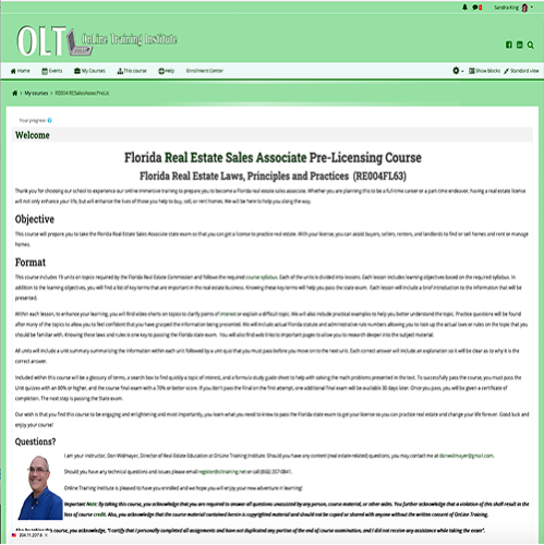 Real Estate Sales Associate Pre-Licensing Course